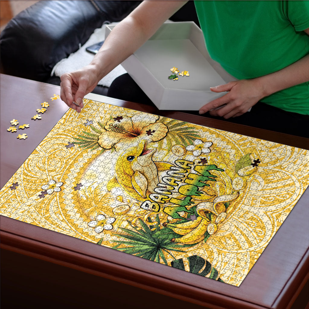 Hawaii Banana Dolphin Puzzle Cute Cosplay Naiʻa Fish Tribal Patterns DT05 - Polynesian Pride