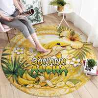 Hawaii Banana Dolphin Round Carpet Cute Cosplay Naiʻa Fish Tribal Patterns DT05 - Polynesian Pride