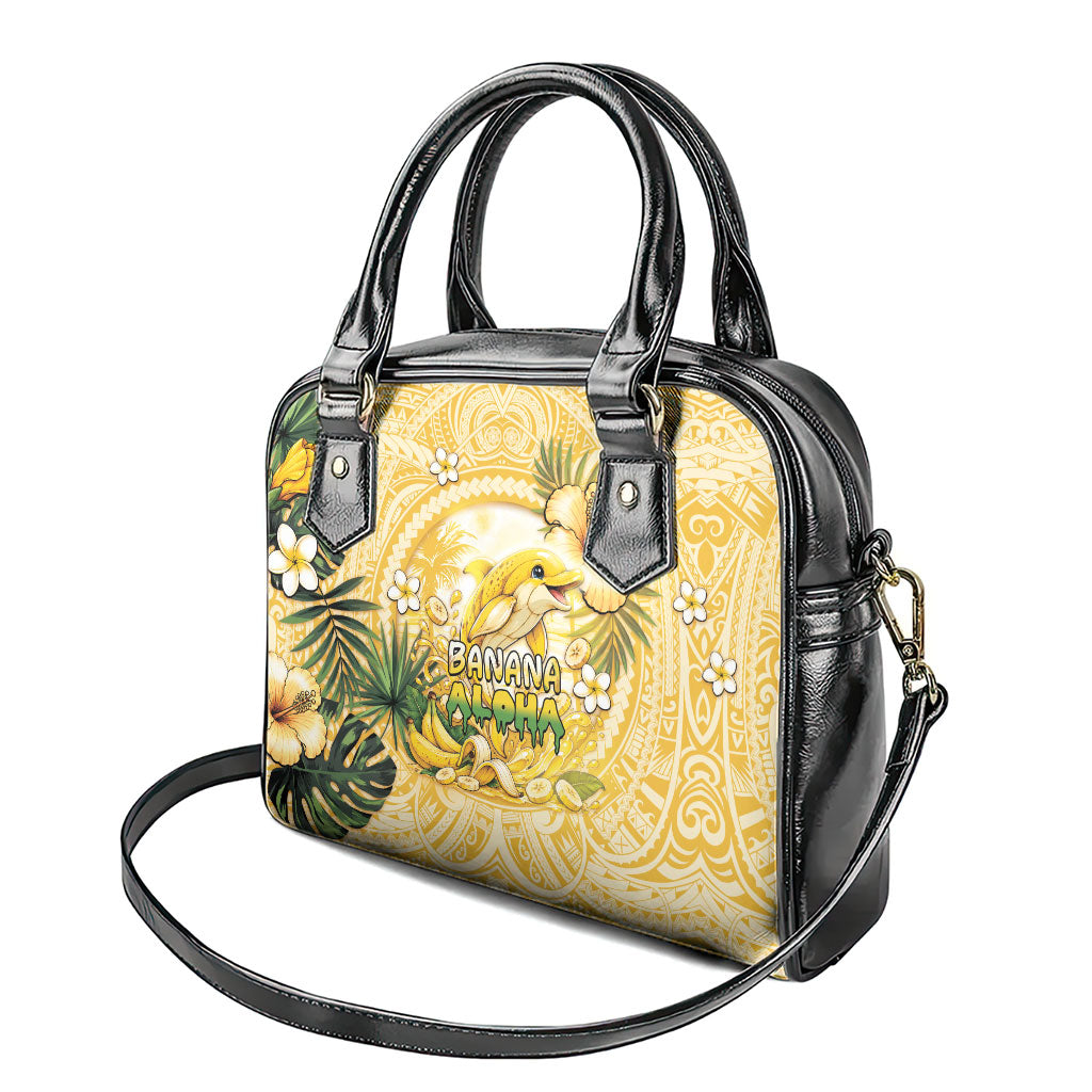 Hawaii Banana Dolphin Shoulder Handbag Cute Cosplay Naiʻa Fish Tribal Patterns DT05 - Polynesian Pride