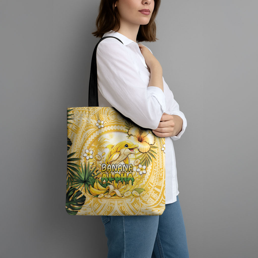 Hawaii Banana Dolphin Tote Bag Cute Cosplay Naiʻa Fish Tribal Patterns DT05 - Polynesian Pride