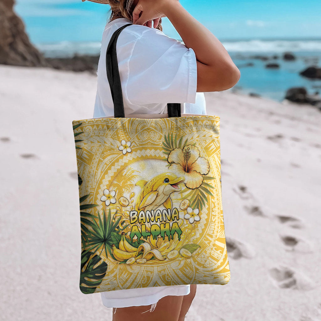 Hawaii Banana Dolphin Tote Bag Cute Cosplay Naiʻa Fish Tribal Patterns DT05 - Polynesian Pride