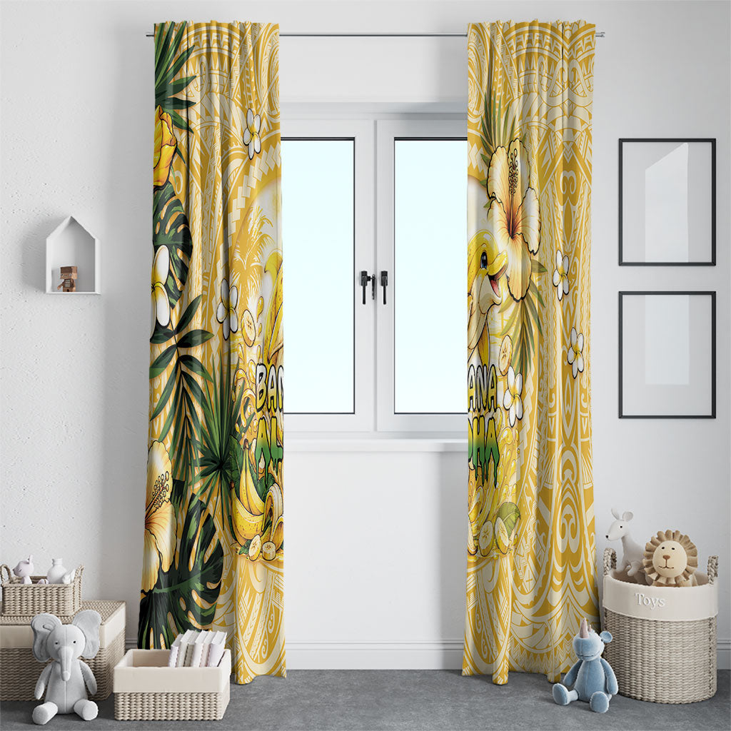 Hawaii Banana Dolphin Window Curtain Cute Cosplay Naiʻa Fish Tribal Patterns DT05 - Polynesian Pride