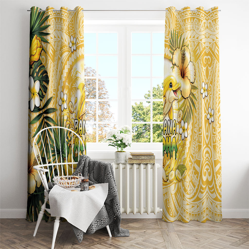 Hawaii Banana Dolphin Window Curtain Cute Cosplay Naiʻa Fish Tribal Patterns DT05 - Polynesian Pride