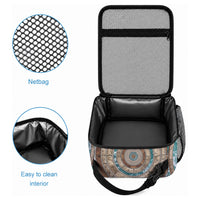 3D Illusion Surfing Skeleton Halloween Lunch Bag Surfboard Bones Ocean Wave Stone Well