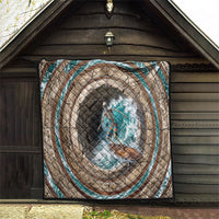 3D Illusion Surfing Skeleton Halloween Quilt Surfboard Bones Ocean Wave Stone Well