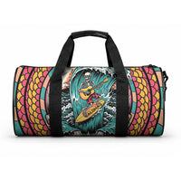 3D Illusion Surfing Skull Aloha Halloween Duffle Bag Tropical Guitarist Bones Wave