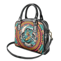 3D Illusion Surfing Skull Aloha Halloween Shoulder Handbag Tropical Guitarist Bones Wave