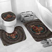 3D Illusion Haunted Tiki Totem Halloween Bathroom Set Polynesian Wood Spirit Fiery DT05 Mat Set Only (3 pcs) One Size Brown - Polynesian Pride
