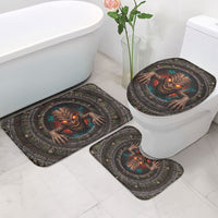 3D Illusion Haunted Tiki Totem Halloween Bathroom Set Polynesian Wood Spirit Fiery DT05 - Polynesian Pride