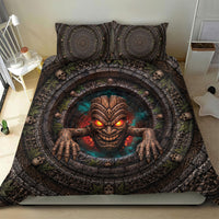 3D Illusion Haunted Tiki Totem Halloween Bedding Set Polynesian Wood Spirit Fiery DT05 - Polynesian Pride