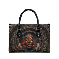 3D Illusion Haunted Tiki Totem Halloween Leather Bag Polynesian Wood Spirit Fiery DT05 - Polynesian Pride