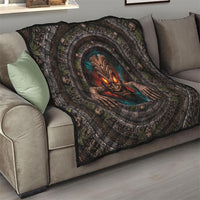 3D Illusion Haunted Tiki Totem Halloween Quilt Polynesian Wood Spirit Fiery DT05 - Polynesian Pride