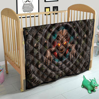 3D Illusion Haunted Tiki Totem Halloween Quilt Polynesian Wood Spirit Fiery DT05 - Polynesian Pride