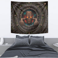 3D Illusion Haunted Tiki Totem Halloween Tapestry Polynesian Wood Spirit Fiery DT05 - Polynesian Pride