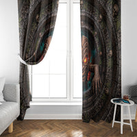 3D Illusion Haunted Tiki Totem Halloween Window Curtain Polynesian Wood Spirit Fiery DT05 - Polynesian Pride