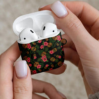 Tropical Calavera Hawaiian AirPods Case Sugar Skull Pineapple Hibiscus Floral