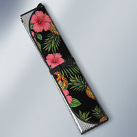 Tropical Calavera Hawaiian Auto Sun Shade Sugar Skull Pineapple Hibiscus Floral