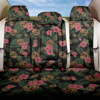 Tropical Calavera Hawaiian Back Car Seat Cover Sugar Skull Pineapple Hibiscus Floral