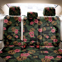 Tropical Calavera Hawaiian Back Car Seat Cover Sugar Skull Pineapple Hibiscus Floral