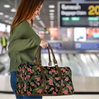Tropical Calavera Hawaiian Travel Bag Sugar Skull Pineapple Hibiscus Floral