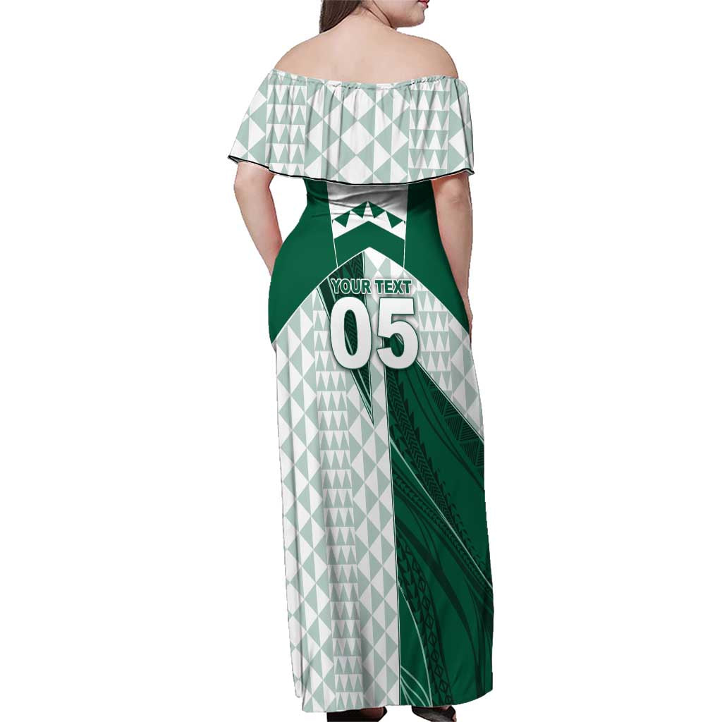 Custom Hawaii Volleyball Family Matching Off Shoulder Maxi Dress and Hawaiian Shirt Shaka Aloha Hand DT05 - Polynesian Pride