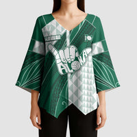 Custom Hawaii Volleyball Kimono Sleeve Blouse Shaka Aloha Hand