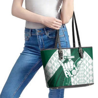 Hawaii Volleyball Leather Tote Bag Shaka Aloha Hand