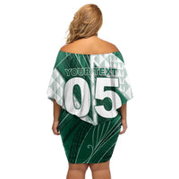 Custom Hawaii Volleyball Off Shoulder Short Dress Shaka Aloha Hand DT05 - Polynesian Pride