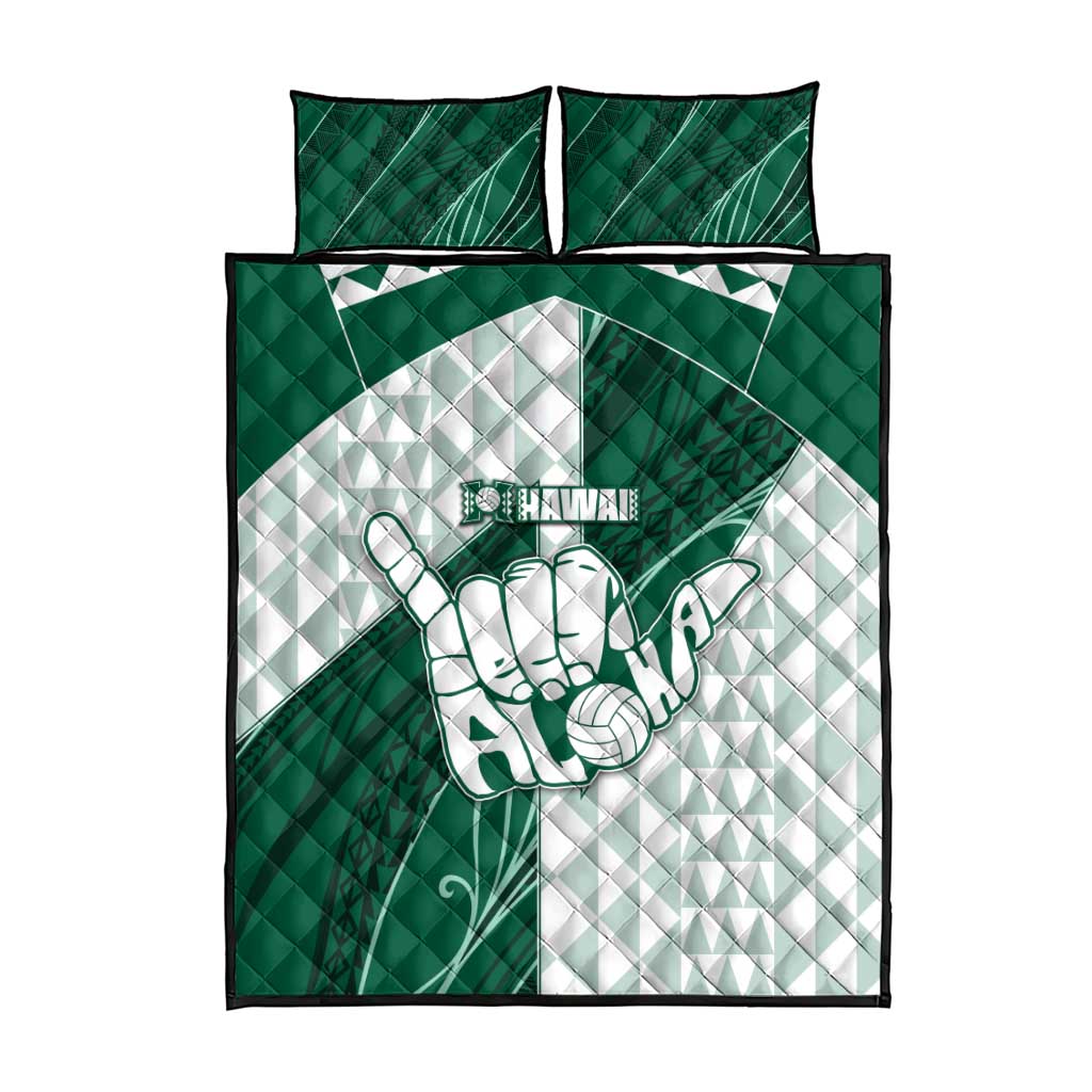 Hawaii Volleyball Quilt Bed Set Shaka Aloha Hand