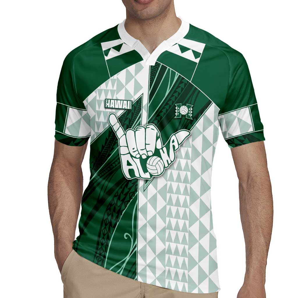 Custom Hawaii Volleyball Rugby Jersey Shaka Aloha Hand