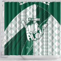 Hawaii Volleyball Shower Curtain Shaka Aloha Hand
