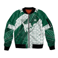 Custom Hawaii Volleyball Sleeve Zip Bomber Jacket Shaka Aloha Hand