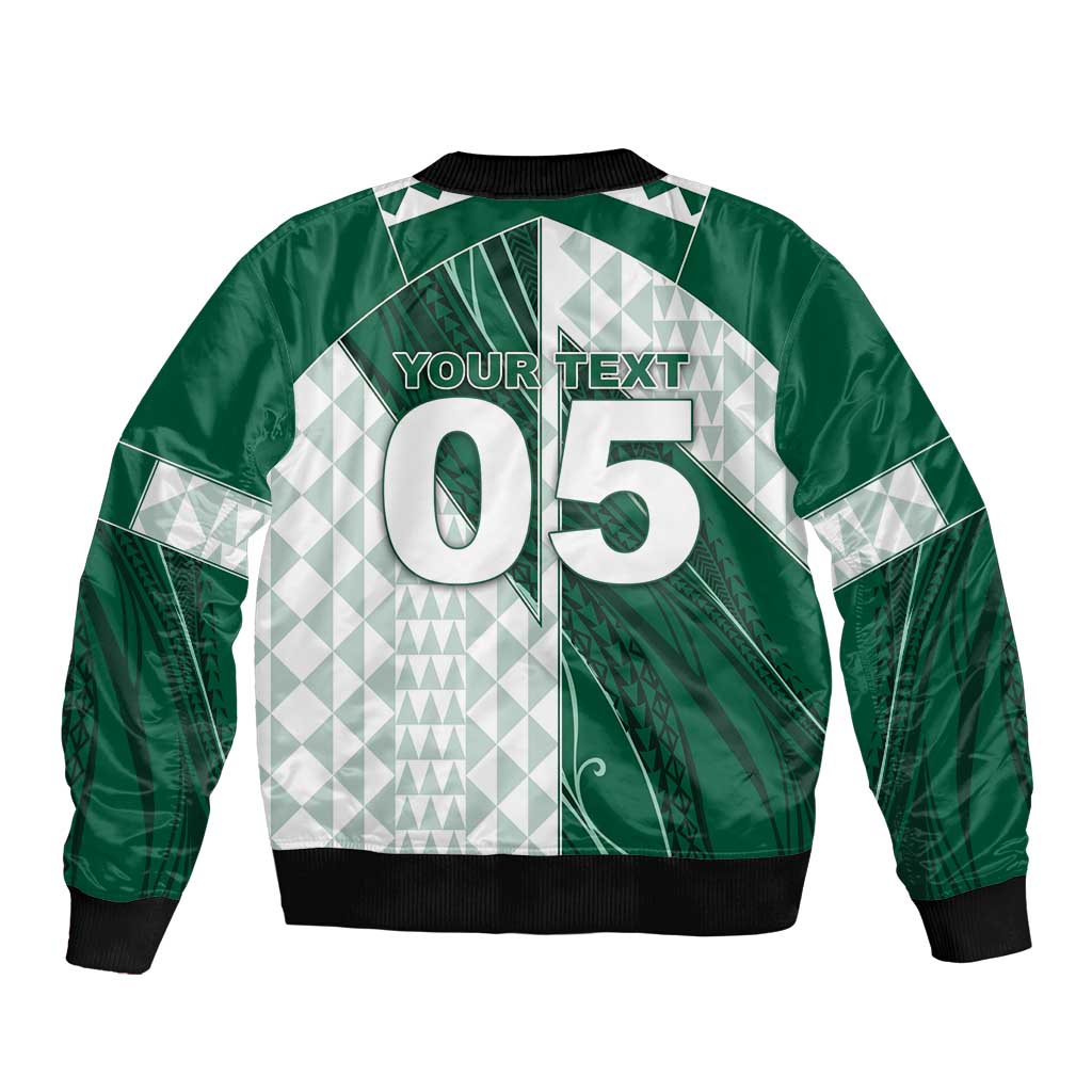 Custom Hawaii Volleyball Sleeve Zip Bomber Jacket Shaka Aloha Hand