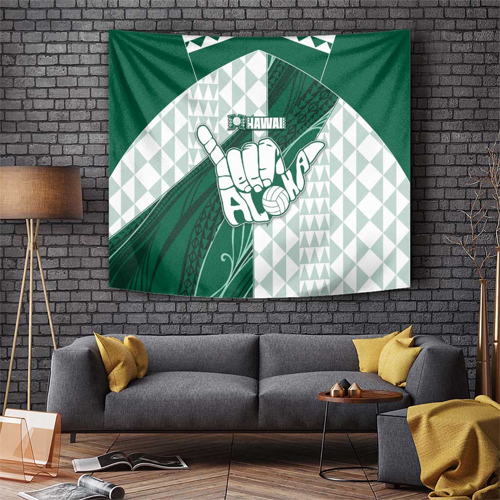 Hawaii Volleyball Tapestry Shaka Aloha Hand