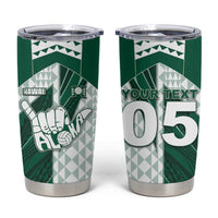 Custom Hawaii Volleyball Tumbler Cup Shaka Aloha Hand DT05 Green - Polynesian Pride