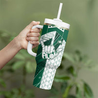 Custom Hawaii Volleyball Tumbler With Handle Shaka Aloha Hand DT05 - Polynesian Pride