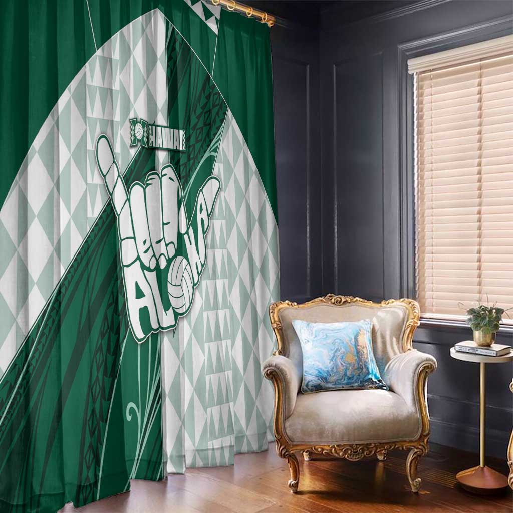 Hawaii Volleyball Window Curtain Shaka Aloha Hand