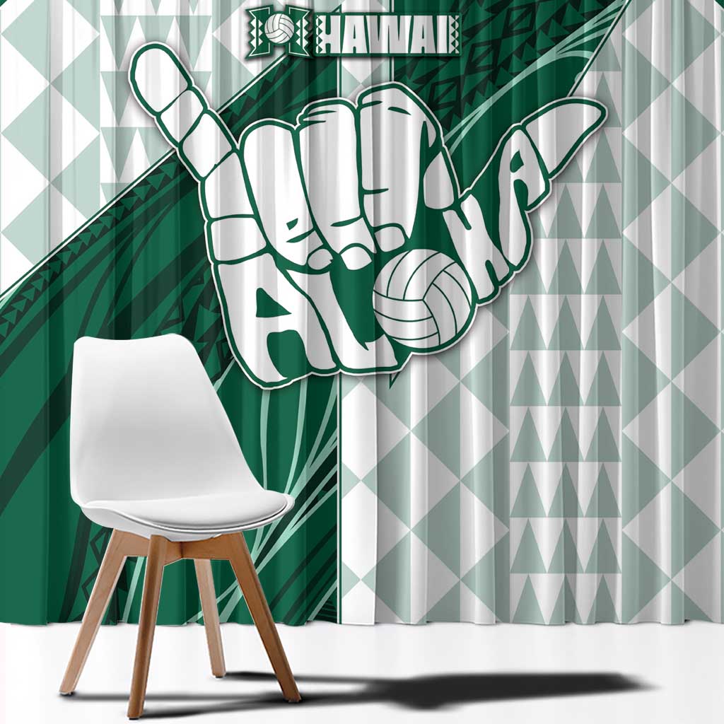 Hawaii Volleyball Window Curtain Shaka Aloha Hand