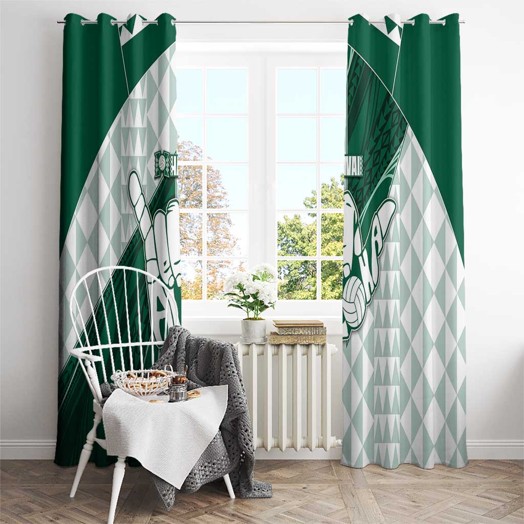 Hawaii Volleyball Window Curtain Shaka Aloha Hand