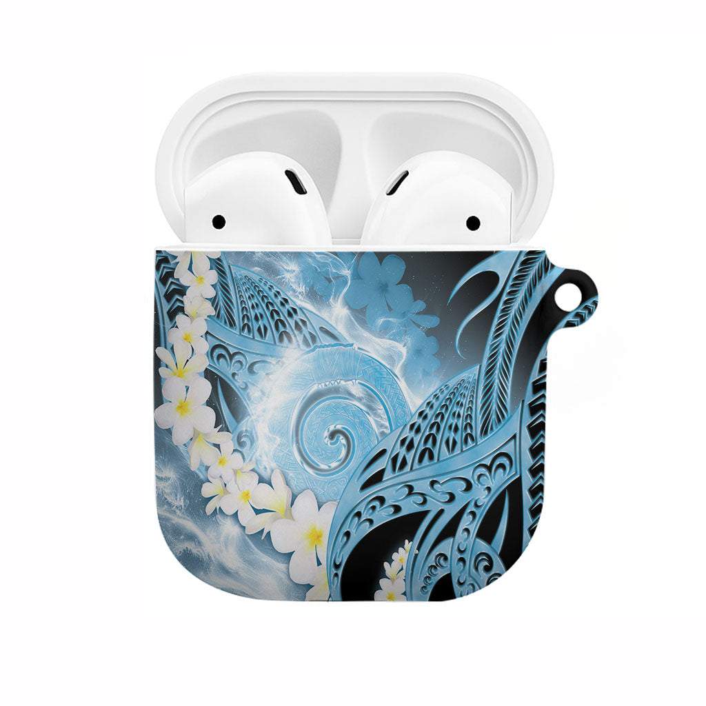 Piko Hawaiian AirPods Case Blue Galaxy Spiral Plumeria Tribal Patterns DT05 Blue - Polynesian Pride