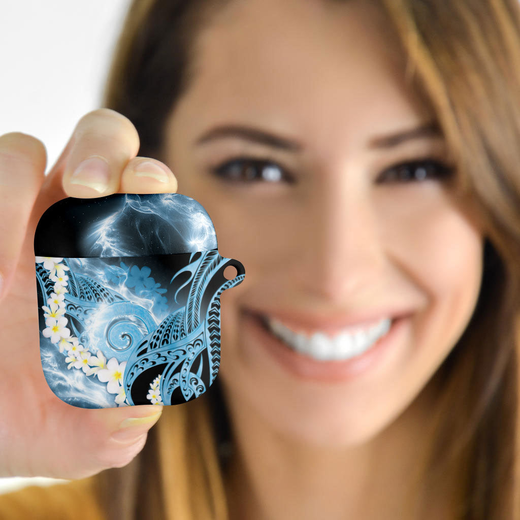 Piko Hawaiian AirPods Case Blue Galaxy Spiral Plumeria Tribal Patterns DT05 - Polynesian Pride