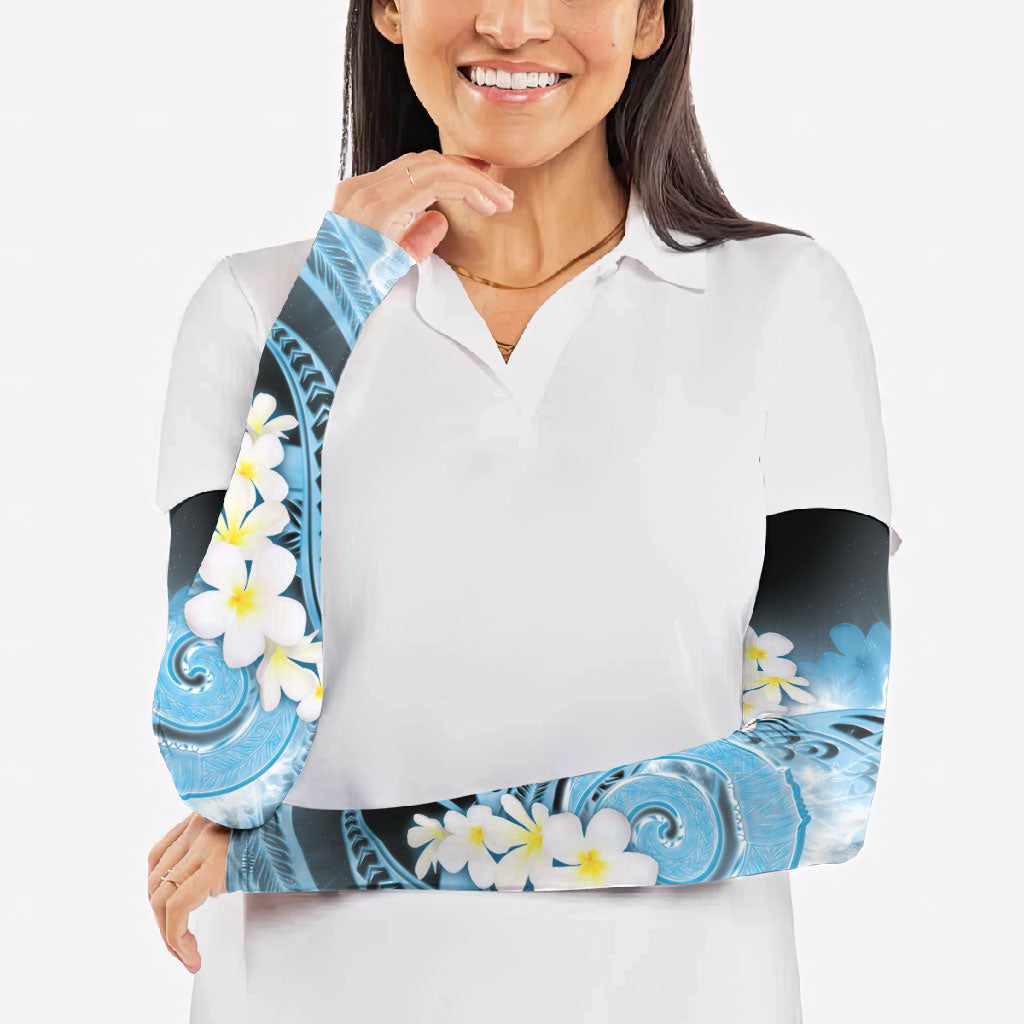 Piko Hawaiian Arm Sleeves Blue Galaxy Spiral Plumeria Tribal Patterns DT05 - Polynesian Pride