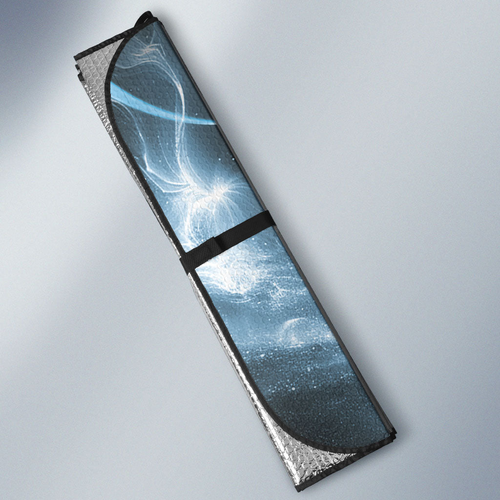 Piko Hawaiian Auto Sun Shade Blue Galaxy Spiral Plumeria Tribal Patterns DT05 - Polynesian Pride