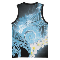 Piko Hawaiian Basketball Jersey Blue Galaxy Spiral Plumeria Tribal Patterns DT05 - Polynesian Pride