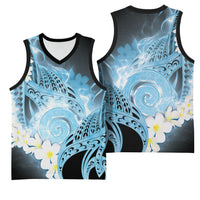Piko Hawaiian Basketball Jersey Blue Galaxy Spiral Plumeria Tribal Patterns DT05 - Polynesian Pride