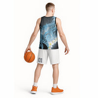 Piko Hawaiian Basketball Jersey Blue Galaxy Spiral Plumeria Tribal Patterns DT05 - Polynesian Pride