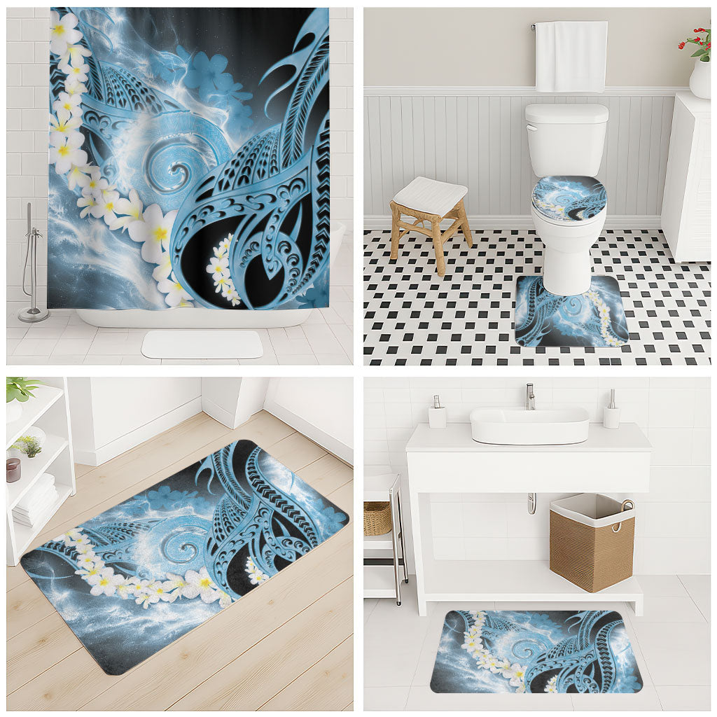 Piko Hawaiian Bathroom Set Blue Galaxy Spiral Plumeria Tribal Patterns DT05 - Polynesian Pride