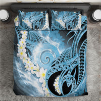 Piko Hawaiian Bedding Set Blue Galaxy Spiral Plumeria Tribal Patterns DT05 Blue - Polynesian Pride