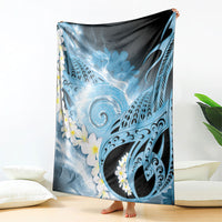 Piko Hawaiian Blanket Blue Galaxy Spiral Plumeria Tribal Patterns DT05 - Polynesian Pride