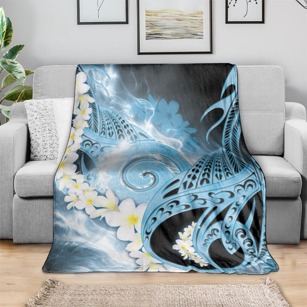 Piko Hawaiian Blanket Blue Galaxy Spiral Plumeria Tribal Patterns DT05 - Polynesian Pride
